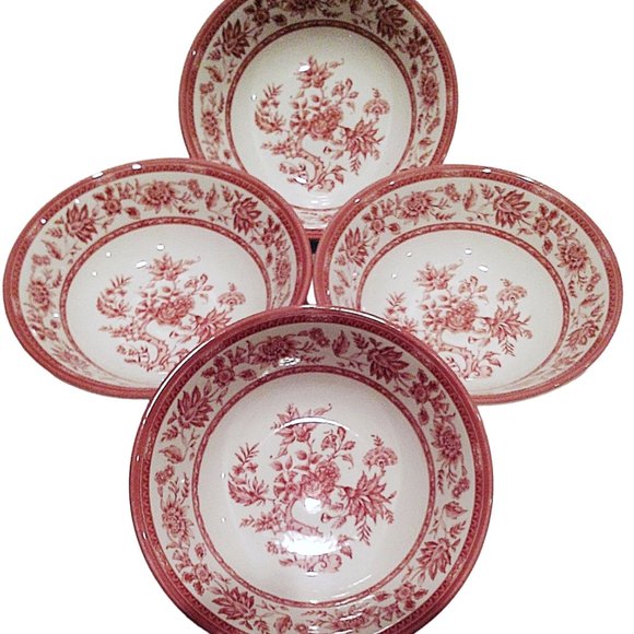 Churchill Indian Tree Bowls, Cottage Dinnerware, Dessert Bowls, Farmhouse Bowls - Picture 7 of 9